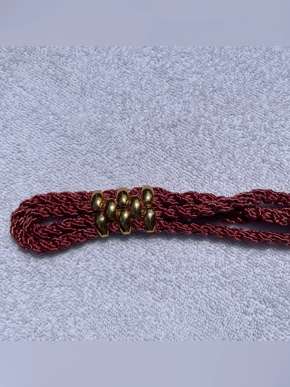Vintage 80's Cloisonne’ Enameled Rope Belt upBraided Design Gold Tone Accents 45